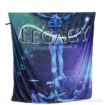 100%polyester blue throw custom flannel printed big blanket